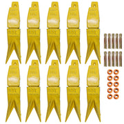 BDI Wear Parts Assembly Adapter 119-3204 Bolt On Shank / 1U3202WTL Excavator Bucket Teeth/Pin 8E6208 Retainer 8E6209, Caterpillar Bucket Tooth J200 Series - 10 Set