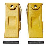 BDI Wear Parts Company Yellow X156L Long Bucket Teeth + P156 Roll Pins for Hensley Style for Skid Steer and Mini Excavators - 2 Pack