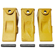 BDI Wear Parts Company Yellow X156L Long Bucket Teeth + P156 Long Pins for Hensley Style for Skid Steer and Mini Excavators - 3 Pack