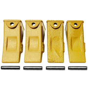 BDI Wear Parts Company Yellow X156L Long Bucket Teeth + P156 Long Pins for Hensley Style for Skid Steer and Mini Excavators - 4 Pack