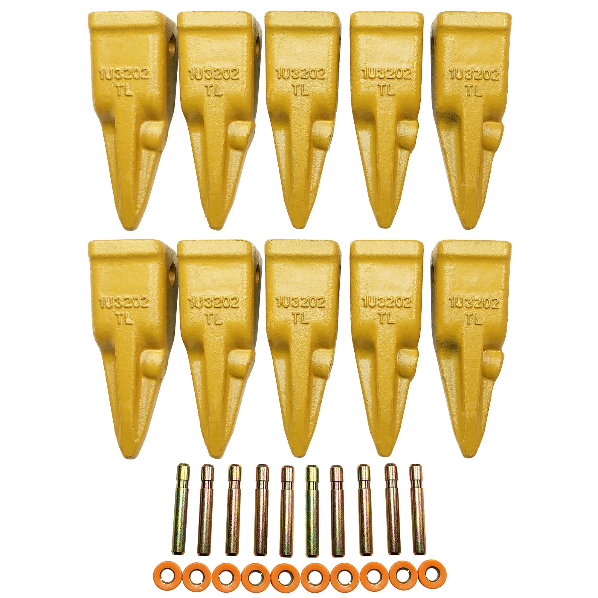 BDI Wear Parts 1U3202TL Hensley Style Bucket Teeth for Excavator Buckets Caterpillars Tractor Bucket Teeth for Skid Steer Loader Bucket (10 Pack)