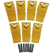 BDI Wear Parts Bucket Teeth for Skid Steering and Small excavators, X156S Bucket Teeth + P156 Roll Pins (7 PACK)