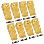 X156 Dirt Teeth Hensley Style Bucket Teeth/Tooth with P156 Roll Pins - 8 Pack