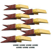 BDI Wear Parts Assembly U43792 Bucket Tooth Adapter +23 23WTL Bucket Teeth with TF23P Flex Pins/Weld on Bucket Teeth Compatible with Hensley Excavator - 7 Set