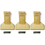 BDI Wear Parts 230F Heavy Flare BDI Tooth Company Bucket Teeth + 23FP Flexpins for Mini Excavator Backhoe Loader - 3 Pack