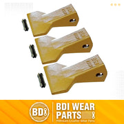 BDI Wear Parts 230F Heavy Flare BDI Tooth Company Bucket Teeth + 23FP Flexpins for Mini Excavator Backhoe Loader - 3 Pack