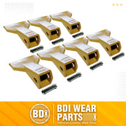 BDI Wear Parts 230F Heavy Flare BDI Tooth Company Bucket Teeth + 23FP Flexpins for Mini Excavator Backhoe Loader - 7 Pack