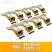 BDI Wear Parts 230F Heavy Flare BDI Tooth Company Bucket Teeth + 23FP Flexpins for Mini Excavator Backhoe Loader - 9 Pack