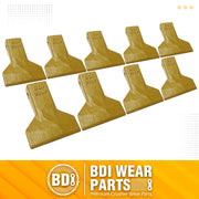 BDI Wear Parts 230F Heavy Flare BDI Tooth Company Bucket Teeth + 23FP Flexpins for Mini Excavator Backhoe Loader - 9 Pack