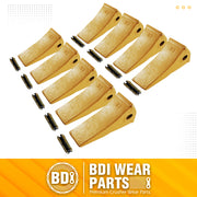 BDI Wear Parts 23 230 Series Skid Steer Bucket Digging Teeth/Tooth with TF23P Flex Pin - 9 Pack