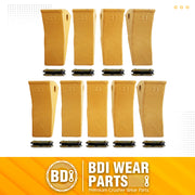 BDI Wear Parts 23 230 Series Skid Steer Bucket Digging Teeth/Tooth with TF23P Flex Pin - 9 Pack