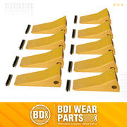 BDI WEAR PARTS 230SP Forged Bucket Teeth with TF23P Flex Pins For 23 & 230 Series Skid Steer Loaders and Excavators - 9 PACK