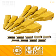 BDI Wear Parts Claw Twin Bucket Teeth 230T Bucket Teeth with 23FP Flexpins Forged BDI Tooth 230 Series Teeth - 9 Pack