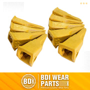 BDI Wear Parts Claw Twin Bucket Teeth 230T Bucket Teeth with 23FP Flexpins Forged BDI Tooth 230 Series Teeth - 9 Pack