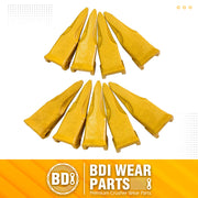 BDI Wear Parts Claw Twin Bucket Teeth 230T Bucket Teeth with 23FP Flexpins Forged BDI Tooth 230 Series Teeth - 9 Pack