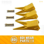 BDI Wear Parts 230WT Twin Tiger Bucket Teeth with 23FP Felxpins Fits 230 Series Adapter OEM BDI Tooth - 3 Pack