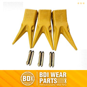 BDI Wear Parts 230WT Twin Tiger Bucket Teeth with 23FP Felxpins Fits 230 Series Adapter OEM BDI Tooth - 3 Pack