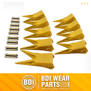 BDI Wear Parts 230WT Twin Tiger Bucket Teeth with 23FP Felxpins Fits 230 Series Adapter OEM BDI Tooth - 9 Pack