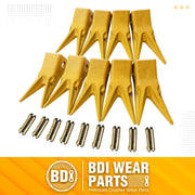 BDI Wear Parts 230WT Twin Tiger Bucket Teeth with 23FP Felxpins Fits 230 Series Adapter OEM BDI Tooth - 9 Pack