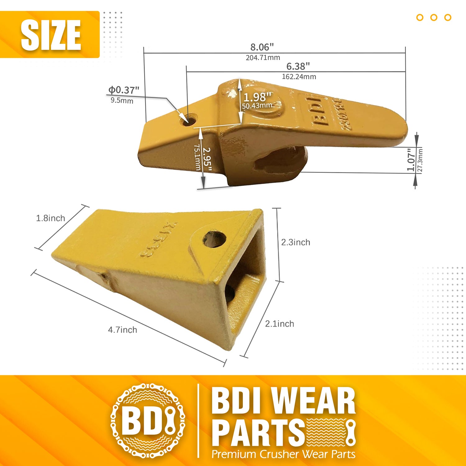 BDI Wear Parts Assembly 230X156 Backhoe Shank / X156S Bucket Teeth / P156 Flex Pin Bobcat Skid Steer Caterpillar Style for Mini Excavator - 5 Set