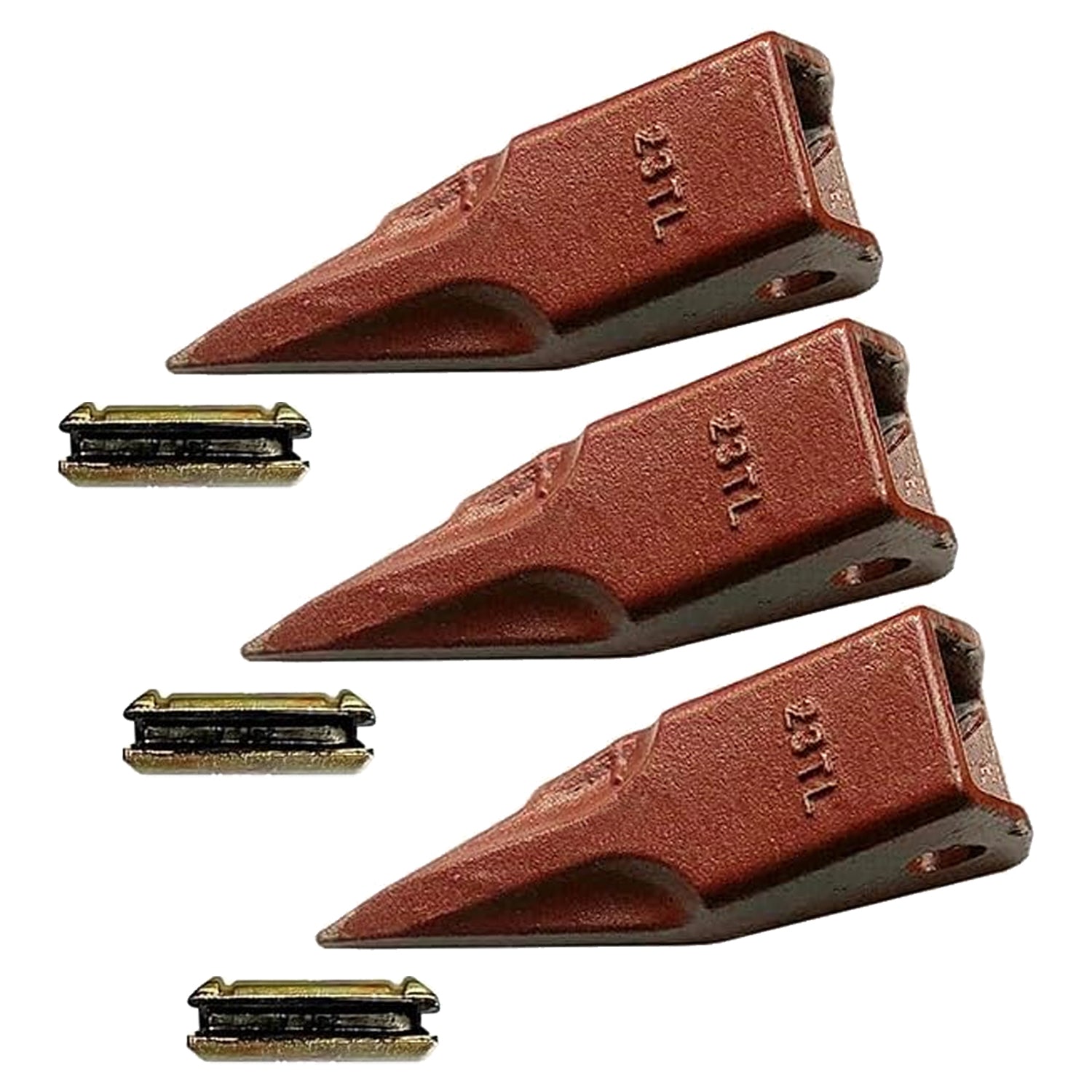 BDI Wear Parts 23 230 Series 23TL Bucket Teeth Replacement Teeth for Bobcat Bucket Tooth with 23FP Flex Pins for Hensley Excavator - 3PK