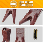 BDI Wear Parts 23 230 Series 23WTL Bucket Teeth Replacement Teeth for Bobcat Bucket Tooth with 23FP Flex Pins for Hensley Excavator - 7 Pack