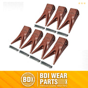 BDI Wear Parts 23 230 Series 23WTL Bucket Teeth Replacement Teeth for Bobcat Bucket Tooth with 23FP Flex Pins for Hensley Excavator - 7 Pack