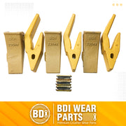 BDI Wear Parts 2740W23 Bucket Tooth Seat Adapter + 23 230 Bucket Teeth and TF23P Flex Pins - 3 Set