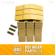 BDI Wear Parts 2740W23 Bucket Tooth Seat Adapter + 23 230 Bucket Teeth and TF23P Flex Pins - 3 Set