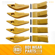BDI Wear Parts Weld-on Flush Mount 2A Bucket Shanks 2AH Original Fab Bucket Teeth with Pins Backhole Excavator Bucket Digging Teeth Adapter - 5 Set