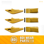 BDI Wear Parts Weld-on Flush Mount 2A Bucket Shanks 2AH Original Fab Bucket Teeth with Pins Backhole Excavator Bucket Digging Teeth Adapter - 3 Set
