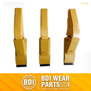 BDI Wear Parts Weld-on Flush Mount 2A Bucket Shanks 2AH Original Fab Bucket Teeth with Pins Backhole Excavator Bucket Digging Teeth Adapter - 3 Set