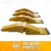 BDI Wear Parts Weld-on Flush Mount 2A Bucket Shanks 2AH Original Fab Bucket Teeth with Pins Backhole Excavator Bucket Digging Teeth Adapter - 4 Set