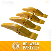 BDI Wear Parts Weld-on Flush Mount 2A Bucket Shanks 2AH Original Fab Bucket Teeth with Pins Backhole Excavator Bucket Digging Teeth Adapter - 4 Set