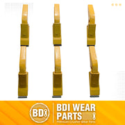 BDI Wear Parts Weld-on Flush Mount 2A Bucket Shanks 2AH Original Fab Bucket Teeth with Pins Backhole Excavator Bucket Digging Teeth Adapter - 6 Set