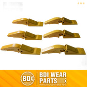 BDI Wear Parts Weld-on Flush Mount 2A Bucket Shanks 2AH Original Fab Bucket Teeth with Pins Backhole Excavator Bucket Digging Teeth Adapter - 6 Set