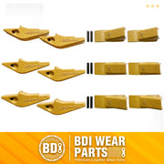 BDI Wear Parts Weld-on Flush Mount 2A Bucket Shanks 2AH Original Fab Bucket Teeth with Pins Backhole Excavator Bucket Digging Teeth Adapter - 6 Set