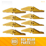 BDI Wear Parts Weld-on Flush Mount 2A Bucket Shanks 2AH Original Fab Bucket Teeth with Pins Backhole Excavator Bucket Digging Teeth Adapter - 8 Set