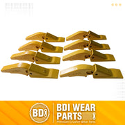 BDI Wear Parts Weld-on Flush Mount 2A Bucket Shanks 2AH Original Fab Bucket Teeth with Pins Backhole Excavator Bucket Digging Teeth Adapter - 8 Set