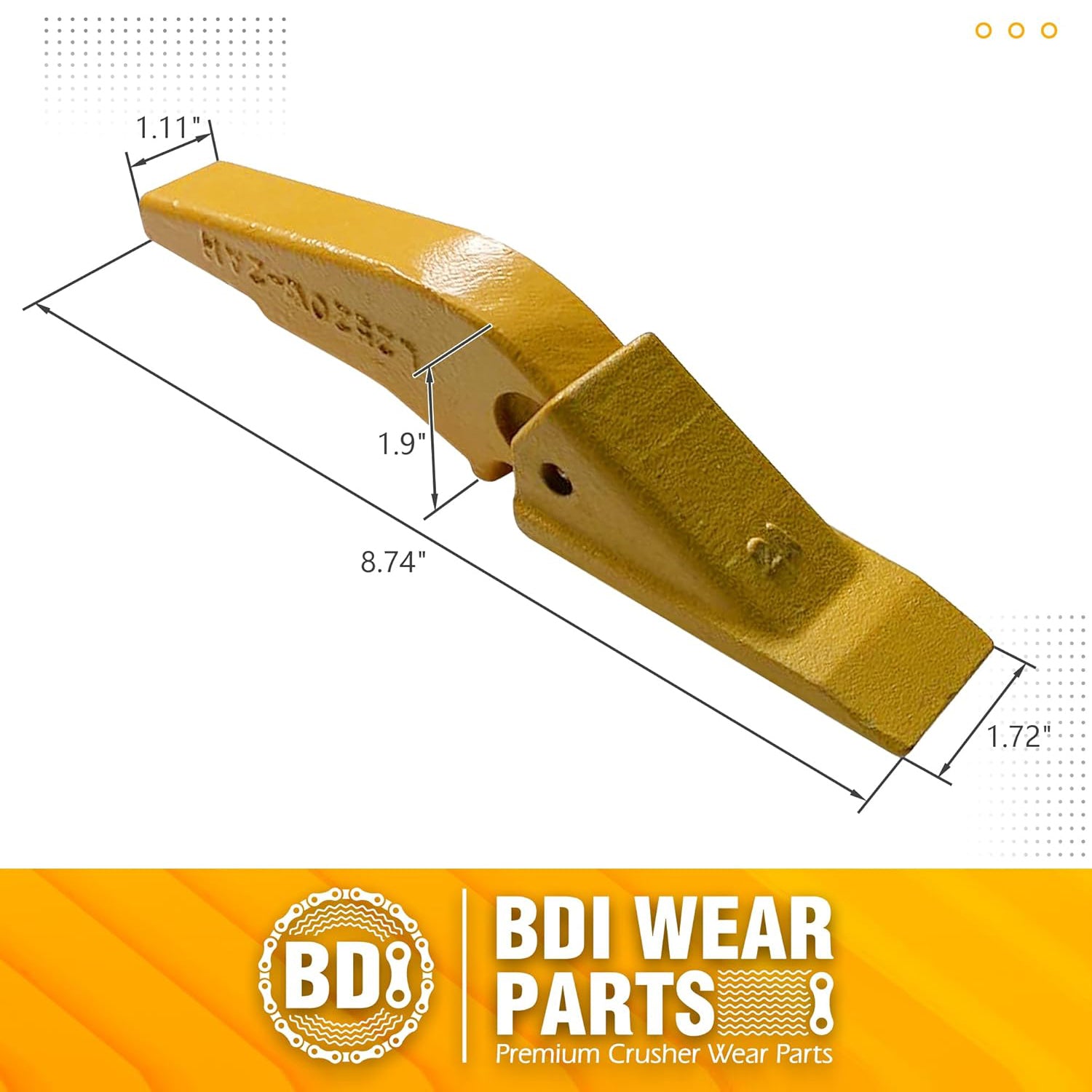 BDI Wear Parts Weld-on Flush Mount 2A Bucket Shanks 2AH Original Fab Bucket Teeth with Pins Backhole Excavator Bucket Digging Teeth Adapter - 5 Set