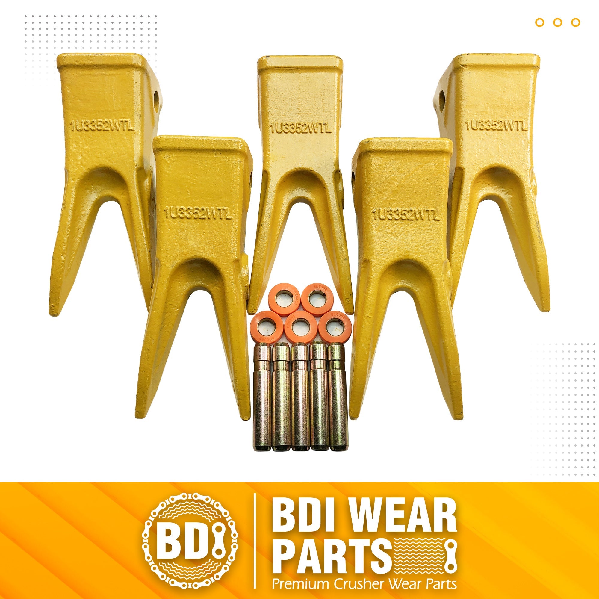 BDI Wear Parts Cat 5PACK J350 Bucket Rock Tooth Bucket Teeth Pins Retailers Excavator Caterpillar 1U3352WTL