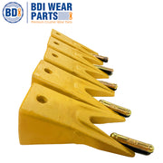 BDI Wear Parts X156WTL Twin Tiger Hensley Style Bucket Teeth 5 Pack with Flex Pins Weld On Adapter