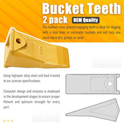 X156 Dirt Teeth Hensley Style Bucket Teeth/Tooth with P156 Roll Pins - 2 Pack