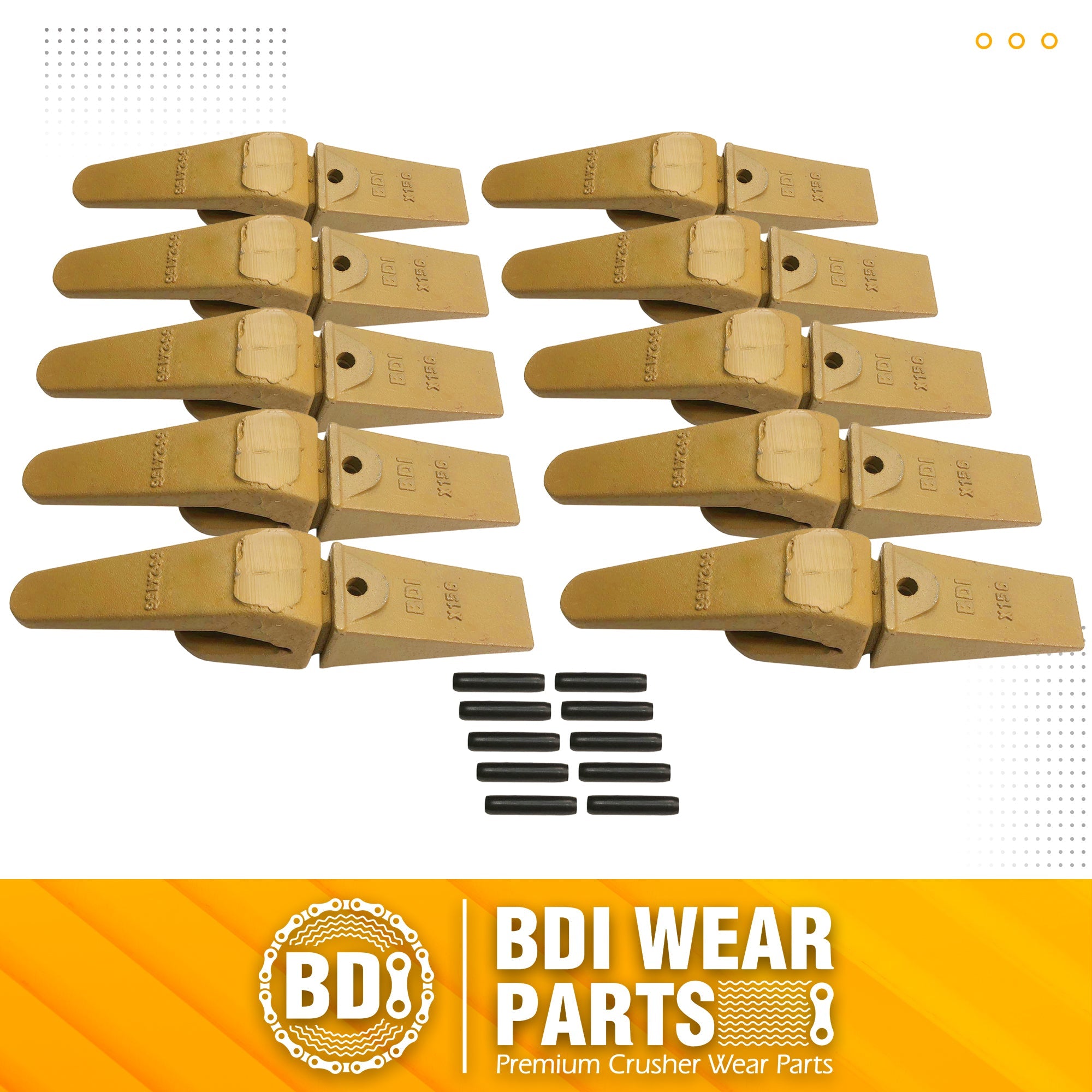 BDI Wear Parts Assembly Adapter 552X156 Bolt On Shank for Bobcat Skid Steer and Caterpillar Hensley Style Mini Excavator.