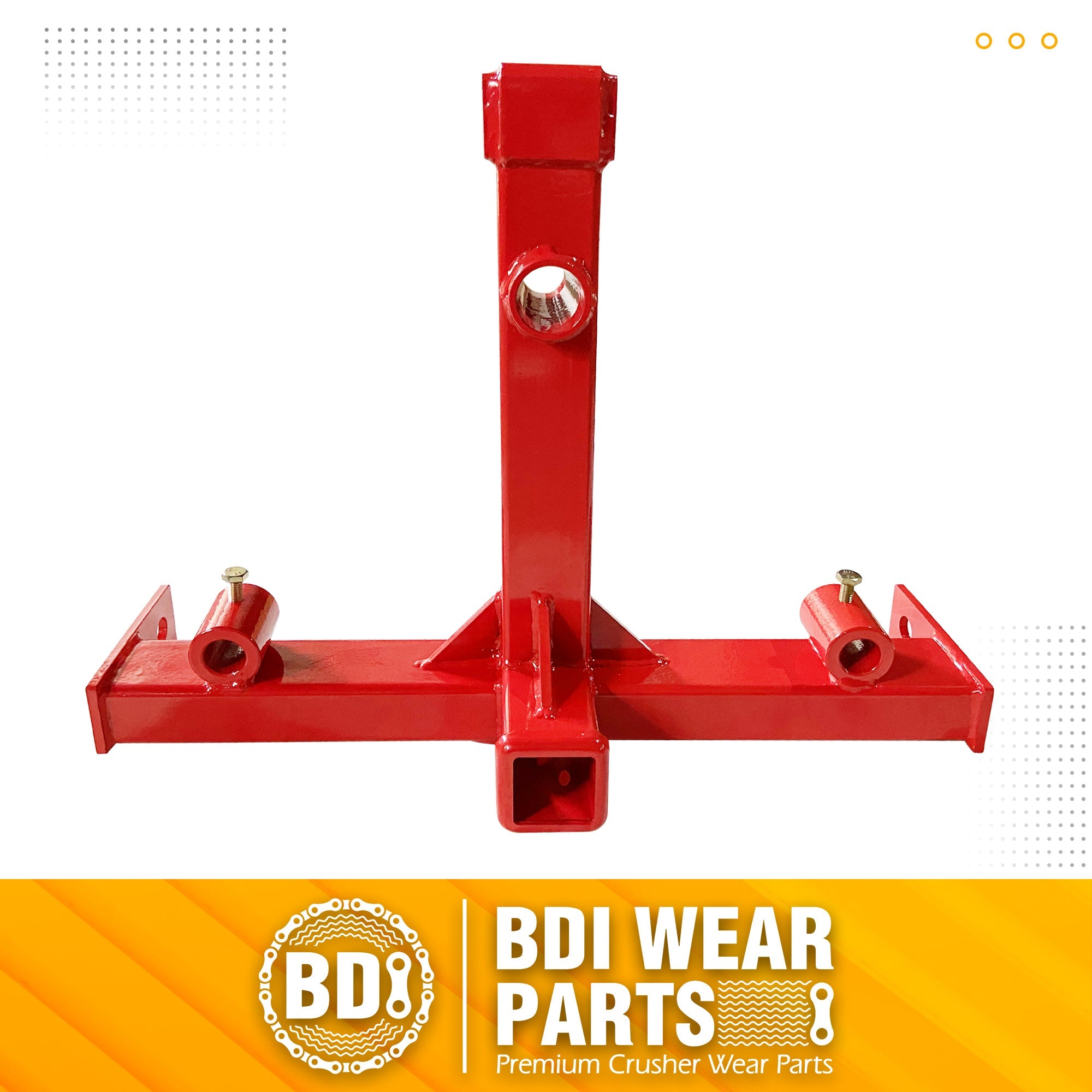 BDI Wear Parts Heavy Duty 3 Point Hitch Receiver with 48” Hay Bale Spear and 2 Stabilizers Spear, 3000lbs Capacity 2" Trailer Hitch for Category 1 Tractors with Trailer Ball Gooseneck Drawbar