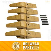 BDI Wear Parts Assembly Adapter 552X156 Bolt On Shank / X156 Bucket Teeth / P156 Flex Pin for Bobcat Skid Steer Caterpillar Hensley Style Mini Excavator - 5 Set