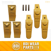 BDI Wear Parts Assembly 230X156 Backhoe Shank / X156S Bucket Teeth / P156 Flex Pin Bobcat Skid Steer Caterpillar Style for Mini Excavator - 3 Set
