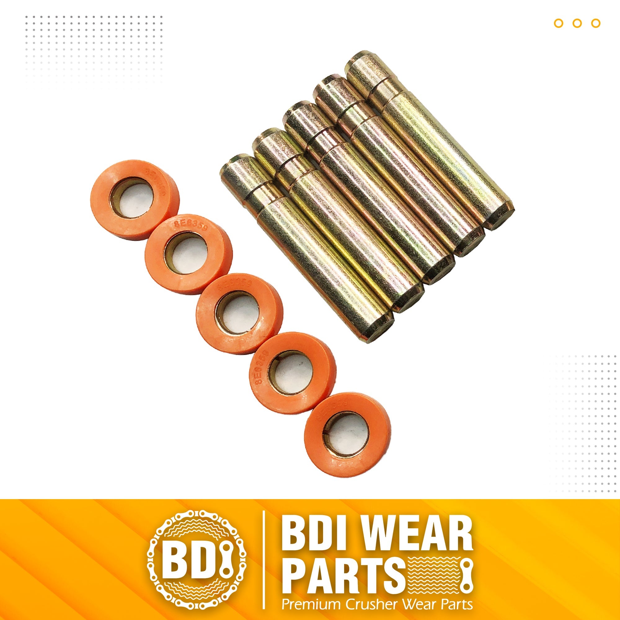 BDI Wear Parts Bucket Teeth Pins 8E6358 and 8E6359 Retainers Fits Cat J350 Caterpillar Style 1U3351 1U3352 Series Tooth - 5 PK