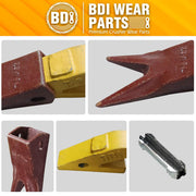 BDI Wear Parts Assembly U43792 Bucket Tooth Adapter +23 23WTL Bucket Teeth with TF23P Flex Pins/Weld on Bucket Teeth Compatible with Hensley Excavator - 1 Set