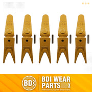 BDI Wear Parts Assembly 230X156 Backhoe Shank / X156WTL Bucket Teeth / P156 Flex Pin Bobcat Skid Steer Caterpillar Style for Mini Excavator - 5 Set